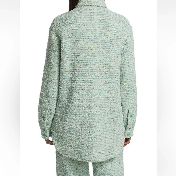 NWT $1695 St. John Eyelash Slub Tweed Knit Collar Quilted Jacket Shacket S - Picture 4 of 16